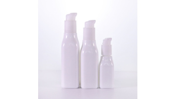 Opal square white lotion bottle with white pumps 