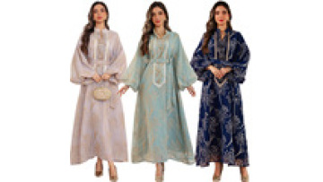 Tulle Embroidered Women's Abaya Dress Middle East Islamic Eid Ramadan Traditional Muslim Jellabiya Dubai Luxury Robe with Belt1
