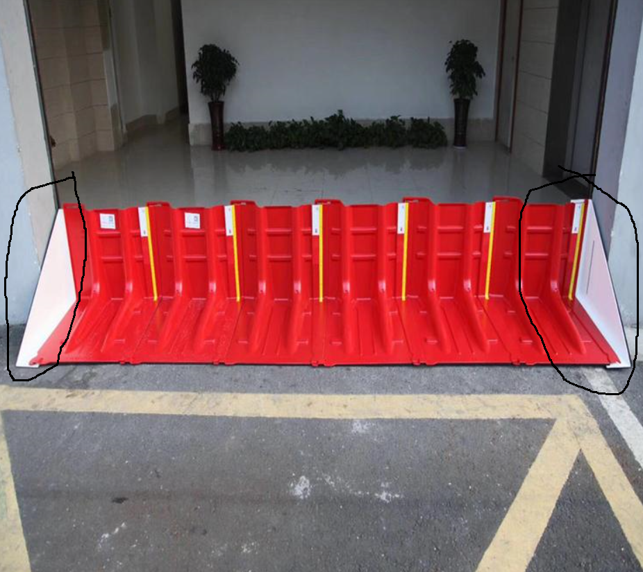 50cm high barrier with edge corner piece