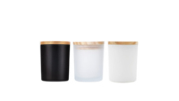 8oz 10oz 15oz Amber Black Clear White Candle Jar with Wooden Lid Empty Candle Jar Glass with Metal Lid1