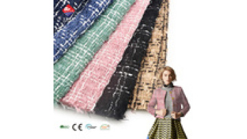 Customized Classic Check Windproof 100%polyester Woven Tweed Fabrics for Women Garment1