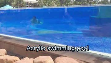 Custom glass panel fiberglass portable above ground acrylic swimming pool1