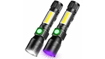 Versatile LED Flashlight with COB Floodlight and UV Light1