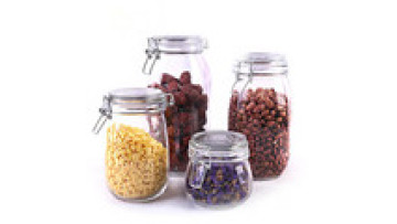 Glass Jars Clamp Airtight Glass Jars With Flip Lid Kitchen Jar Round Square 500ml 750ml 1000ml 1500ml 2000ml1