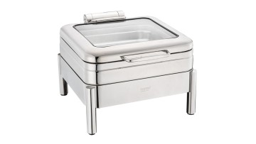 2/3 SIZE INDUCTION CHAFING DISH   W/ GLASS WINDOWED LID