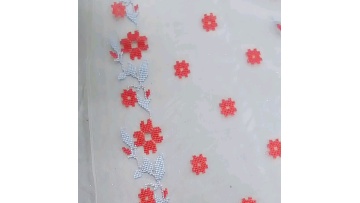 New fashion light weight poly mesh with 2 tone color embroidery fabric for dress1