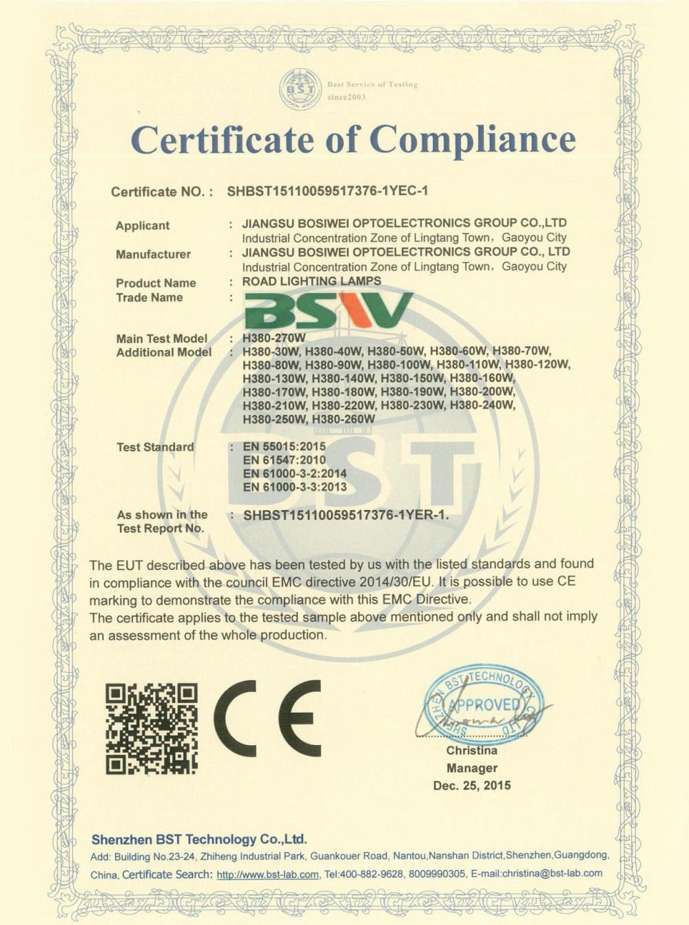 Certificate of Compliance