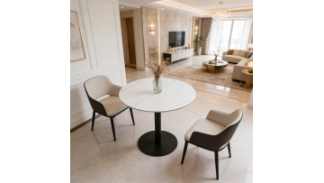 BR-25RDT01-B1 Modern Round Dining Table Featuring Premium Sintered Stone Top