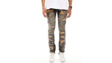 Fashion Embroidery Rock Light Blue Distressed Custom Sliver Printed Jeans For Men1