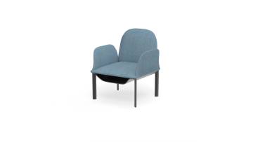 Patented Armchair with Injection - molded Shaped Foam Under - seat Storage and Available Charging Socket Modular Design Baked - Paint Egg - shaped Metal Feet Suited for Office Gathering Areas Employee R