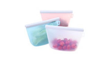 Custom Logo Dishwasher Safe Silicone Fresh Bag Reusable Food Storage 100% Silicon Bag Set1