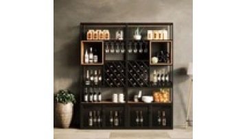 European Style iron work Custom Living Room Cabinet  Wall Mounted  bar supermarket  Storage wine Display rack1