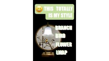 LAVIUS flower branch sparrow lamp