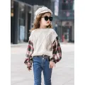 Teenager Girls Sweater 8 To 12 Years Autumn Plaid Big/Baby Knitted Cardigan Sweaters Kids Teens Toddler Pull Fille 10