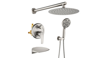 Brushed nickel shower set