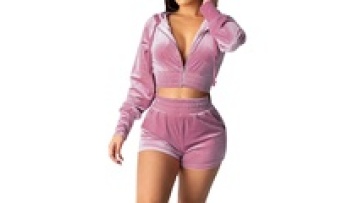 Athletic Crop Top Sets Jogging Sports Wear Short Set Extra Small Velour 2 Piece Women Suit Casual Above Knee 100% Cotton Knitted1