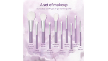 NO logo 10 pcs Beauty Makeup Brushes Set High Quality Wholesale Purple Professional Makeup Brush Set private label1