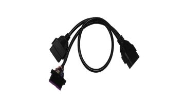 OBDII 16Pin Male to Two Female Y-Cable Adapter