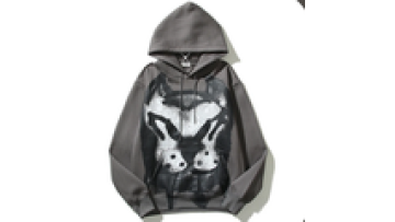 Cartoon Dog Head Print Graffiti Loose Hoodie Retro High Street Oversized Hooded Sweatshirts1