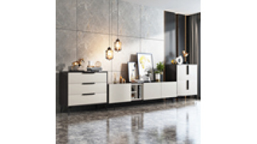 TV cabinet combination modern minimalist TV cabinet Nordic floor cabinet Nordic style small apartment living room furniture set1