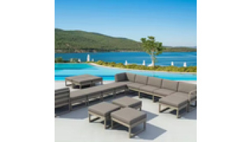 new design modern furniture High density sponge Metal  Aluminum alloy  Waterproof  Hotel Patio Garden  Outdoor sofa1