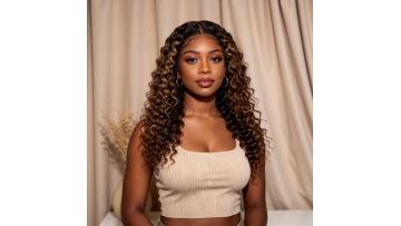 18 Inch 13x4 HD Lace Frontal Kinky Curls 180% Density 4/27 Glueless Wig