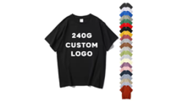 Custom Printed Heavyweight 240GSM-260GSM 100% Cotton Drop Shoulder Black T-Shirts for Men1