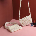 Brand Hand-woven Pearl Bags Lady Beaded Shoulder Bag Women Party Vintage Handbag Ins Small Flap Bag Mini Cross body Bag