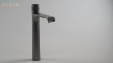 European hot sale high basin faucet brush nickel grey basin faucet tap solid copper high quality bathroom basin mixer1