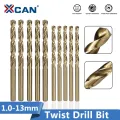 XCAN 1.0-13mm HSS M35 Cobalt Coated Twist Drill Bit Wood/Metal Hole Cutter Round Shank Gun Drill Bit