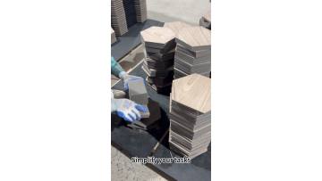 Hexagonal Ceramic Wood Composite Acoustic Panels combine ceramic strength with the warmth of wood in a modern geometric design