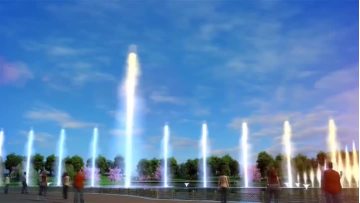 Dynamic Lake Spray Animation Music Fountain
