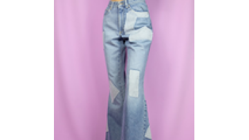 00s Y2K Patchwork Flare  Denim Pants Bell Trousers Cyber Grunge Festival Deconstructed Vintage1