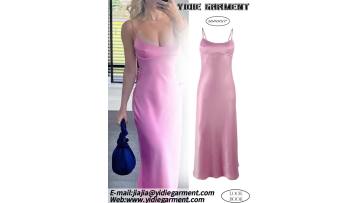 Vintage Backless Cut-Out Satin Party Midi Dress