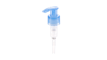 24/410 transparent blue smooth lotion pump with left-right lock