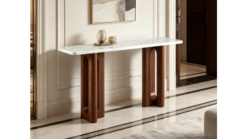 BR-DT-6104B Elegant Modern Console Table with Stunning Marble Top for Contemporary Living Spaces