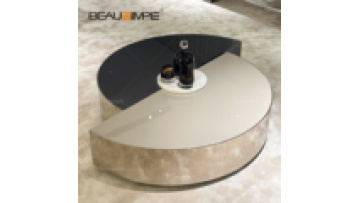 Minimalist modern style SHIELDS half-moon shaped tea table corner table combination set luxury living room  furniture tea table1