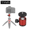 TiYiViRi For Camera Tripod Mini Ball Head Ballhead Tabletop Tripod Stand 1/4 Hot Shoe Adapter for Canon DSLR Camera Camcorder