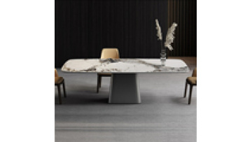 New arrival Italian style rectangular modern minimalist light luxury slate designer marble dining table mirror dining table1