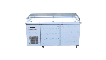 Two-door prep counter for salad and seafood