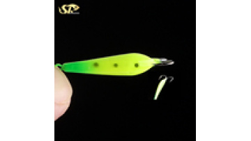 SUPERIORFISHING Spoon Ice Jig Leech Shape Metal Luminous Winter Fishing Lure IL0961