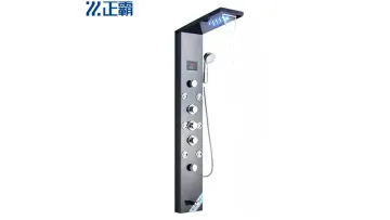 8039LED Shower Panel Black 304 Stainless Steel Bathroom Shower Column1