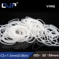 5PCS/lot White Silicon Ring Silicone/VMQ O ring 1.5mm Thickness OD32/33/34/35/38/40/44/45/50mm Rubber O-Ring Seal Gasket Ring