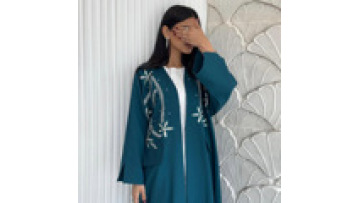 Daily Modest Embroidery Open Abaya Cardigan Muslim Kimono Elegant Modest Fashion for Women1