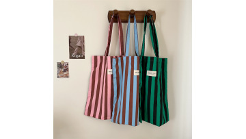 Vertical Stripe Canvas Bag