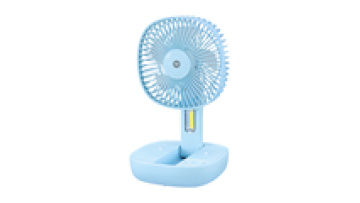 New Arrival Fold Standing Fan Phone Holder Desk Top Table Fan Rechargeable Fan With Led Light1