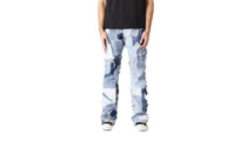 Quality Custom Heavy Baggy Design High Waist Jeans Men Flare Stack Jeans Man1