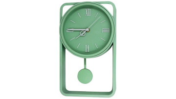 Emerald Motion: Monochromatic Green Pendulum Clock with Linear & Roman Numerals