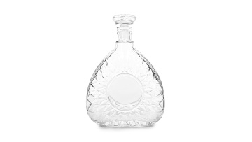 Round flat glass whisky xo brandy bottle 1000ml
