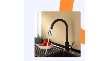Deck-mounted Single Lever Black Kitchen Faucet with Polished Chrome Sprayer1